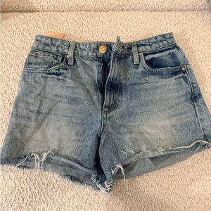 Kut from the Kloth Washed Light Blue Frayed Hem Denim Shorts